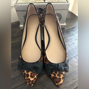 Ann Taylor Camryn Leopard Print Bow Flats